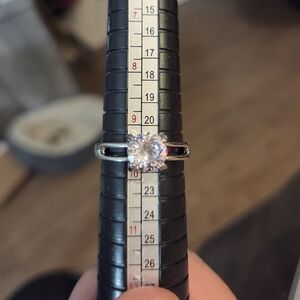 Macy's Silver Ring with Clear Gemstone